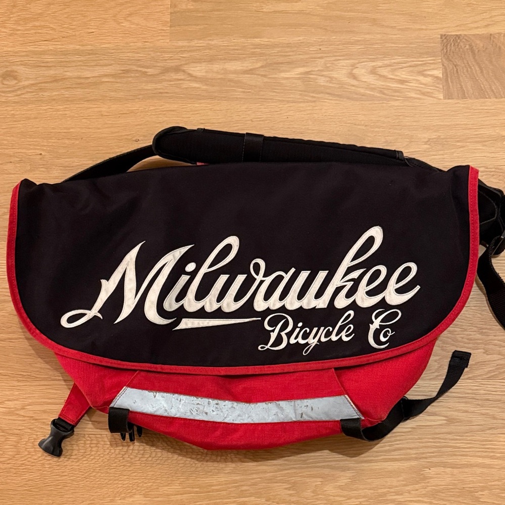 Milwaukee Bicycle Co. Red and Black Messenger Bag